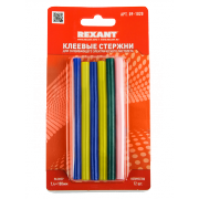 Термоклей малый d=7 мм, L=100 мм Rexant, цветной, 12 шт/упак - 