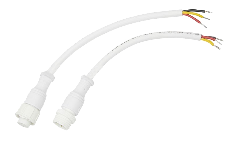 Кабель соединительный 3pin, IP67 Rexant, 3 х 0.5 мм2, 300V, белый