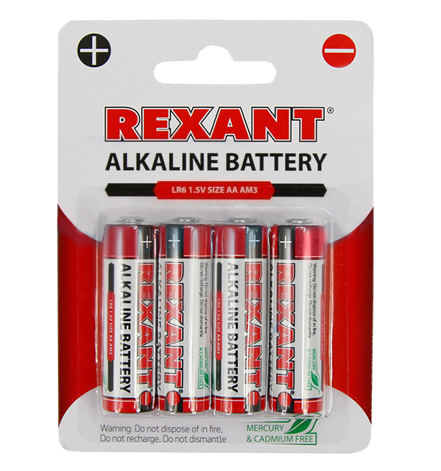 Элемент питания алкалиновый AA Rexant