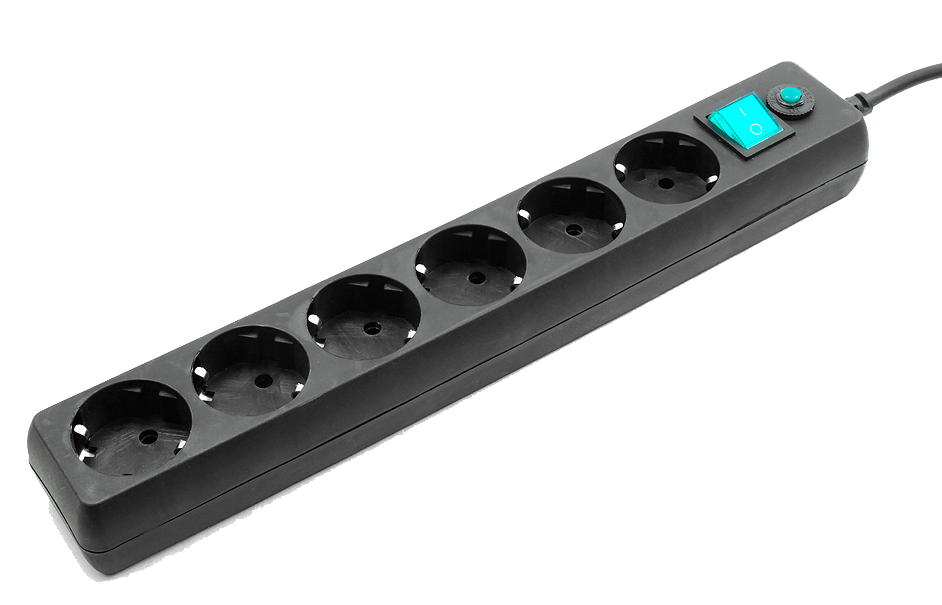 Фильтр сетевой "Гарнизон", 6 мест , 10 А, 3 м, черный