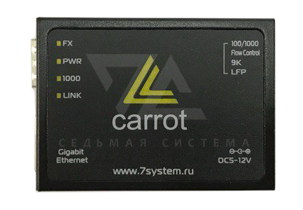 Медиаконвертер 10/100/1000Base-T/100/1000Base-FX Carrot с SFP-портом, микро