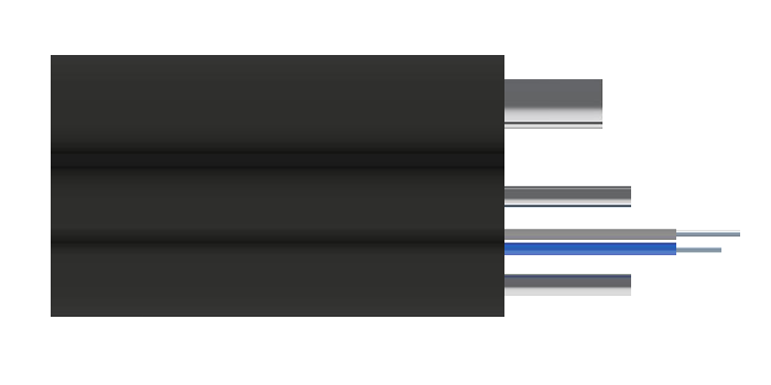 Кабель оптический X-Line FTTx, 2 волокна G.652, стальной силовой элемент, LSZH, стальной трос 1 мм