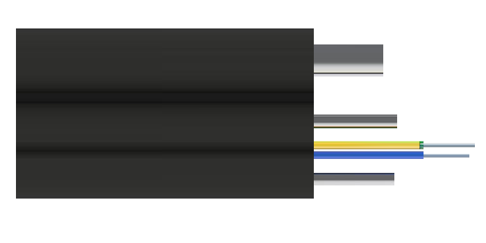 Кабель оптический X-Line FTTx, 4 волокна G.652, стальной силовой элемент, LSZH, стальной трос 1 мм
