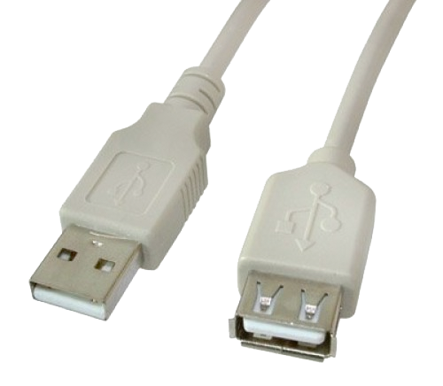 Шнур USB 2.0 A(штекер) - USB 2.0 A(гнездо), белый, 2 м