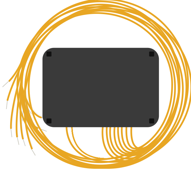 Делитель оптический PLC 2x8, неоконцованный