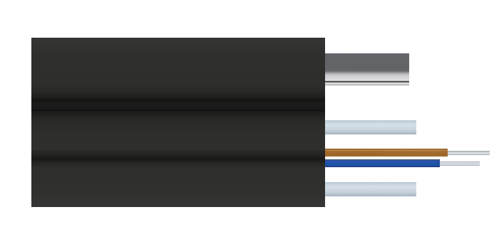 Кабель оптический X-Line FTTx, 2 волокна G.657A1, стеклопруток, LSZH, стальной трос 1 мм