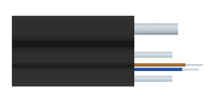 Кабель оптический X-Line FTTx, 2 волокна G.657A1, стеклопруток, LSZH, FRP трос 1 мм