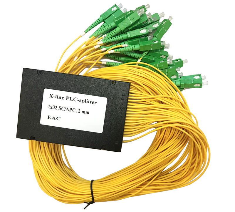 Делитель оптический PLC 1х32, пластмассовый корпус, SC/APC, 2 мм X-Line