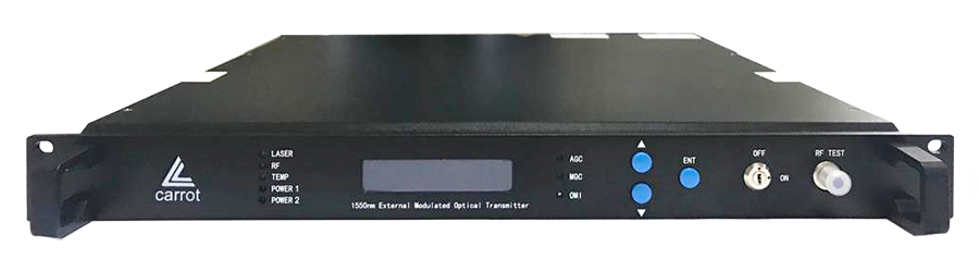 Передатчик оптический 1550 нм OT1550E-1-7 Carrot, 5 мВт/7 дБм, SNMP, внешняя модуляция