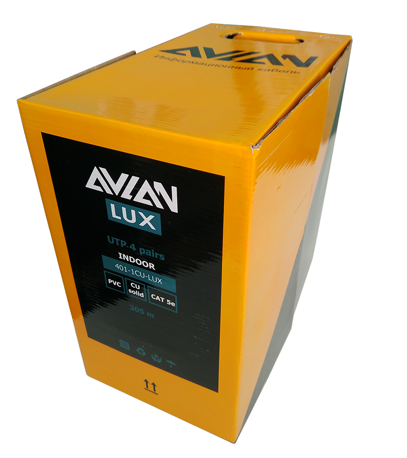 Кабель UTP 4PR 24AWG CAT5e Avlan LUX, 305 м
