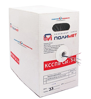 Кабель UTP 2PR 24AWG CAT5e Полимет, 500 м