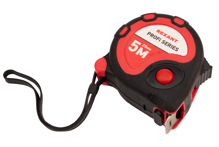 Рулетка "Профи" 5 м x 25 мм Rexant, прорезиненный корпус