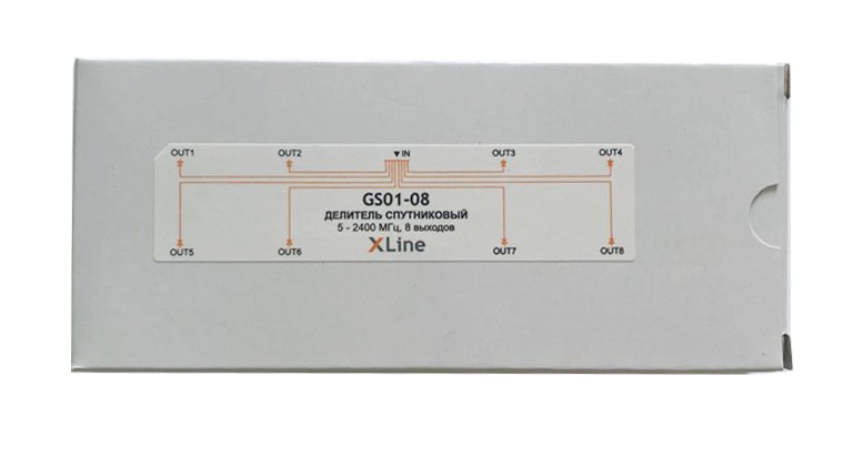 Делитель спутниковый на 8 GS01-08 X-line, 5-2400дБ, прох. питание