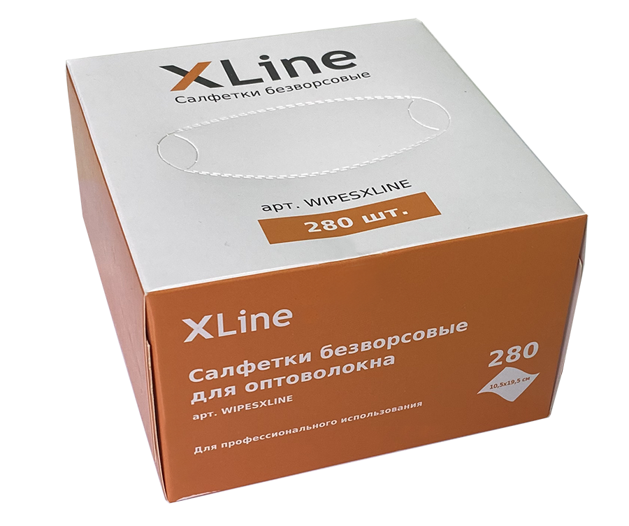 Салфетки безворсовые для оптоволокна X-line, 280 шт/упак