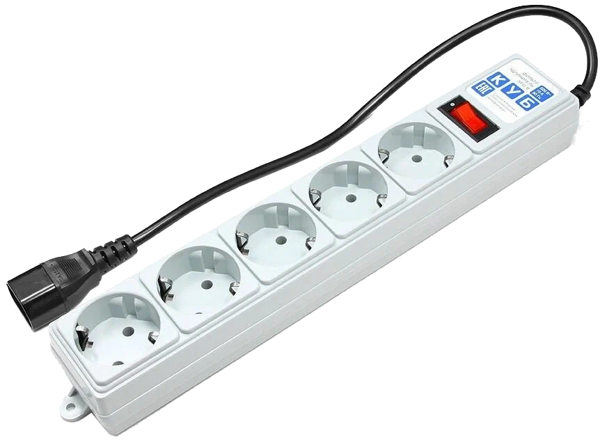 Фильтр сетевой Power Cube, 5 мест, 10 A, 5 м, серый