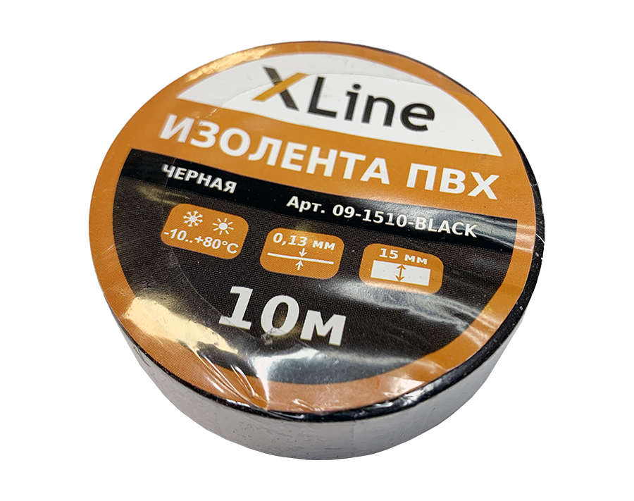 Изолента ПВХ 15 мм x 10 м X-Line, черная
