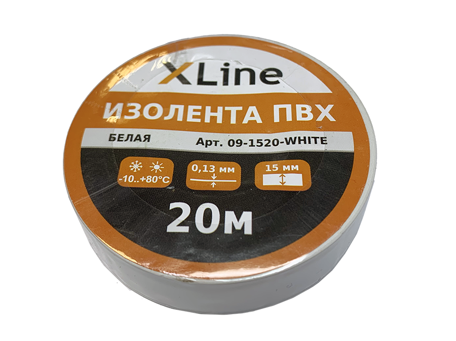 Изолента ПВХ 15 мм x 20 м X-Line, белая