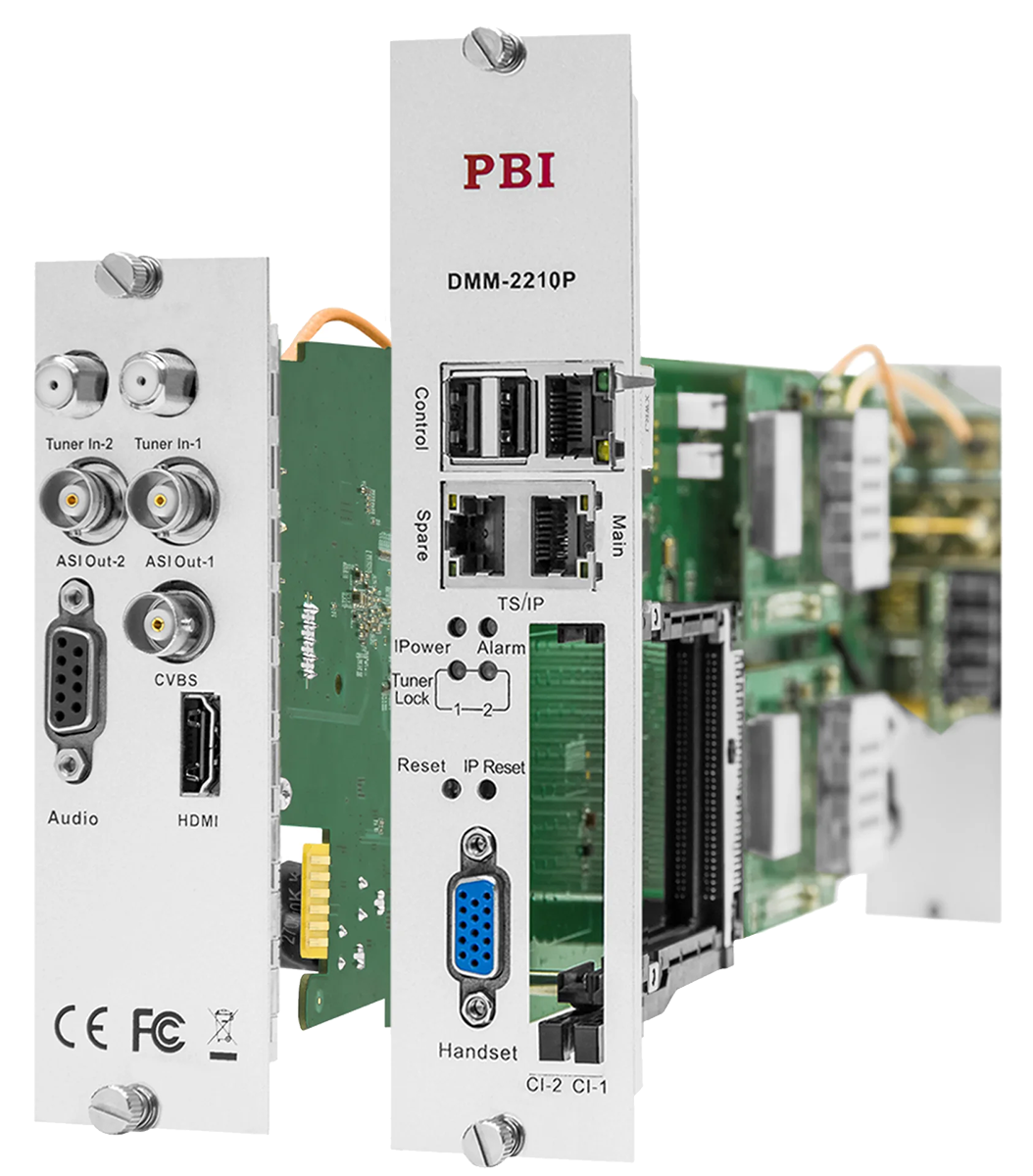 Ресивер сдвоенный DMM-2210P-S2 PBI, IP, ASI выходы, 2CI