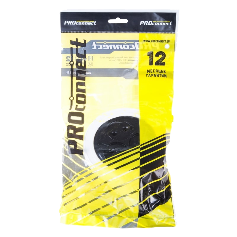 Удлинитель сетевой Standart Proconnect без заземления, 3 гнезда, 3 м, черный