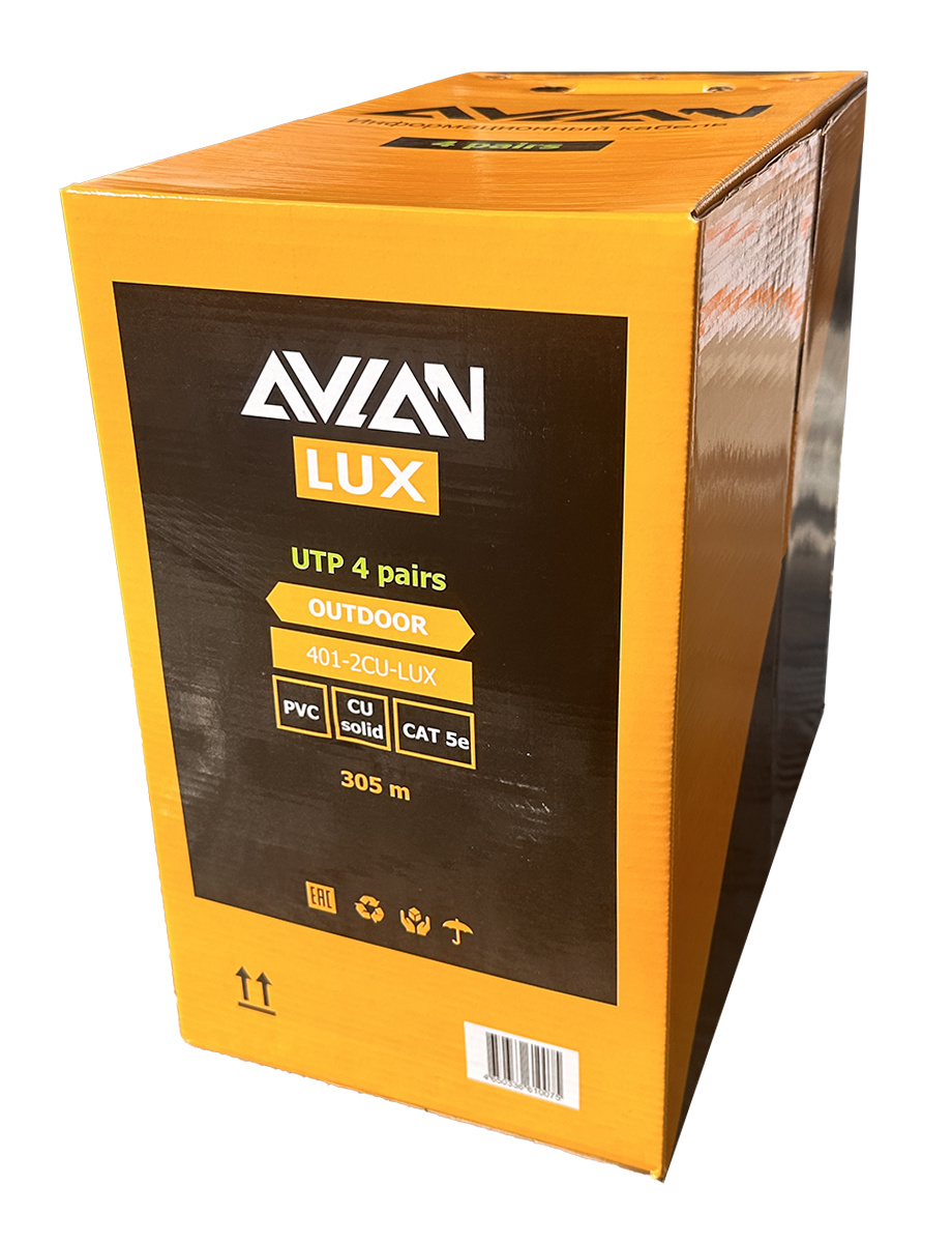 Кабель UTP 4PR 24AWG CAT5e Avlan LUX, наружный, 305 м
