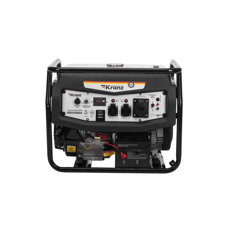 Генератор бензиновый KR5500EA KRANZ, 5, 5кВт, 230В, 25л, коннектор автоматики, электростартер