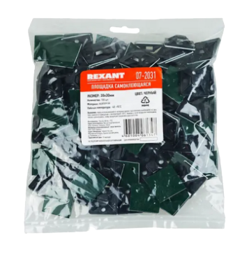 Площадка под хомут 30 мм x 30 мм, Rexant, 100 шт/упак, черная