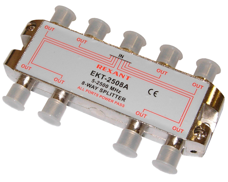Делитель спутниковый на 8 8-WAY SAT Splitter Rexant
