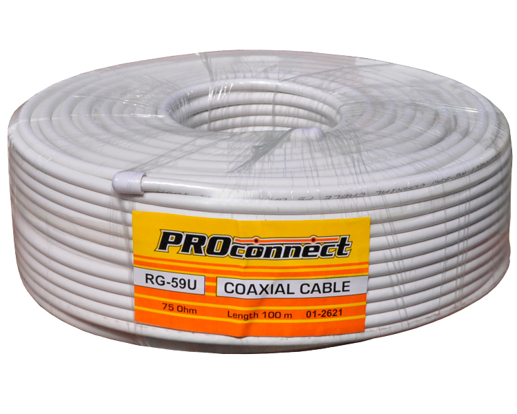Кабель RG-59U Proconnect, белый, 100 м