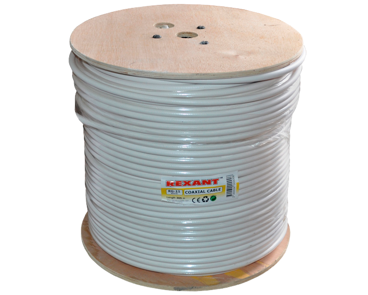 Кабель RG-11U Rexant, белый, 305 м