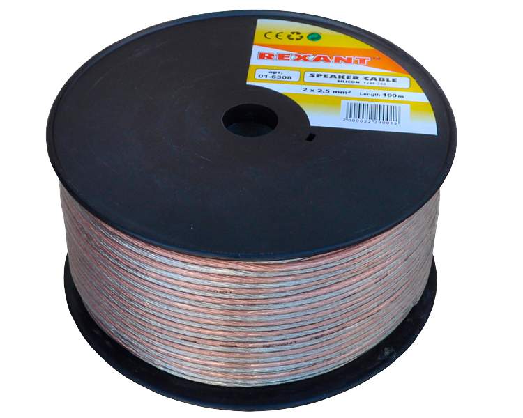 Кабель акустический SILICON 2 x 2.5 мм Rexant, 100 м
