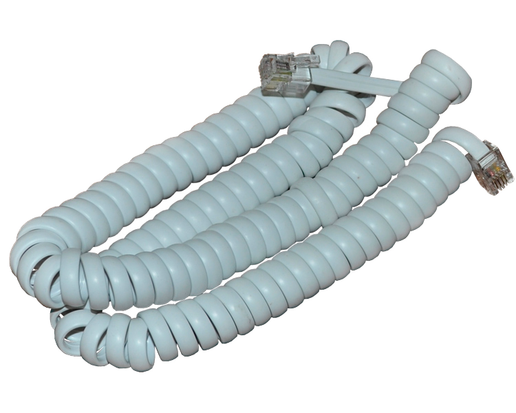 Шнур телефонный витой трубочный 4 м Rexant, белый