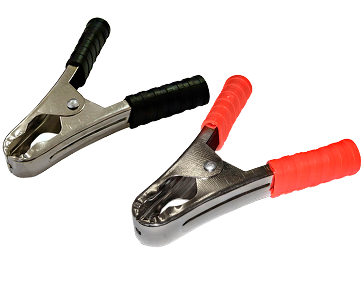 Зажим "крокодил" Rexant, 98 мм, 50 А, красный/черный