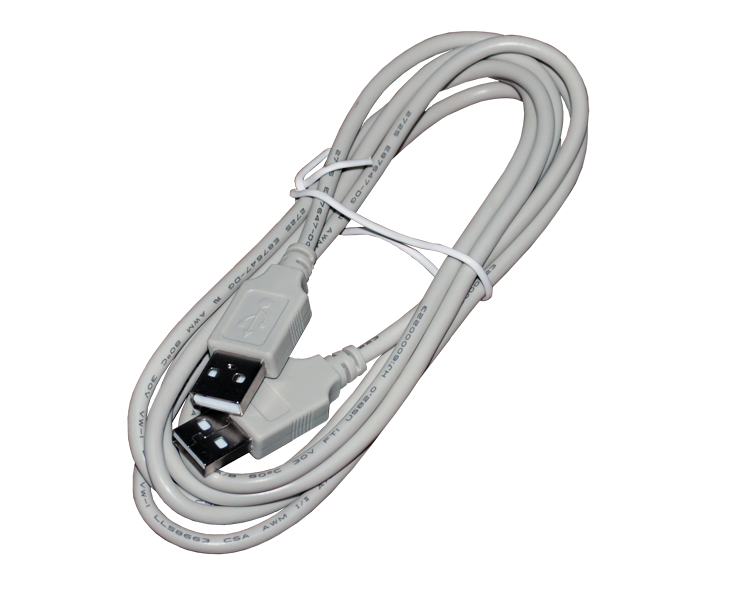 Шнур USB A(штекер) - USB A(штекер) 5 мм Rexant, серый, 1.8 м