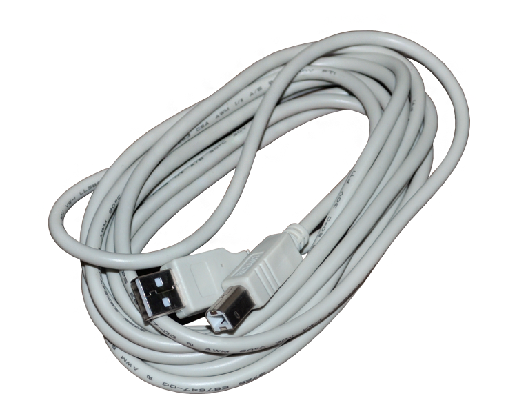 Шнур USB A(штекер) - USB B(штекер) 5 мм Rexant, серый, 3 м