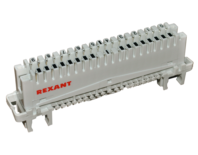 Плинт 10pin 0-9 Rexant, универсальный, размыкаемый
