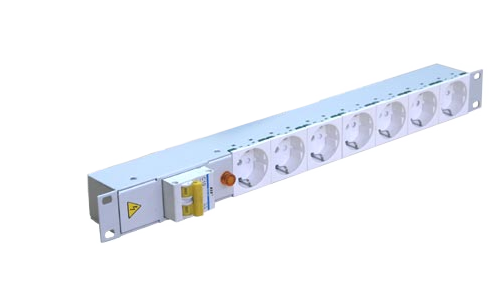 Блок розеток с автоматом 16A Ижтехноком, выход: 7-ЕВРО, вход: шнур с евровилкой