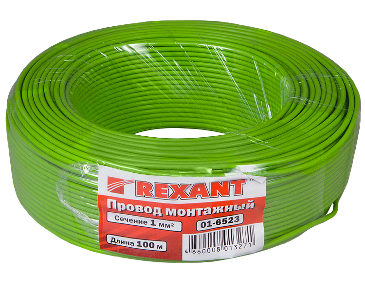 Провод автомобильный 1 мм2 Rexant, зеленый, 100 м