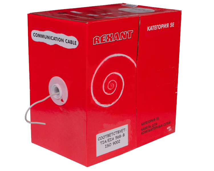 Кабель UTP 1PR 24AWG CAT5e Rexant, 305 м
