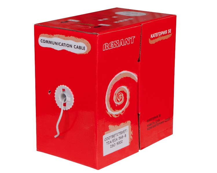Кабель UTP 4PR 24AWG CAT5e Rexant, многожильный, 305 м