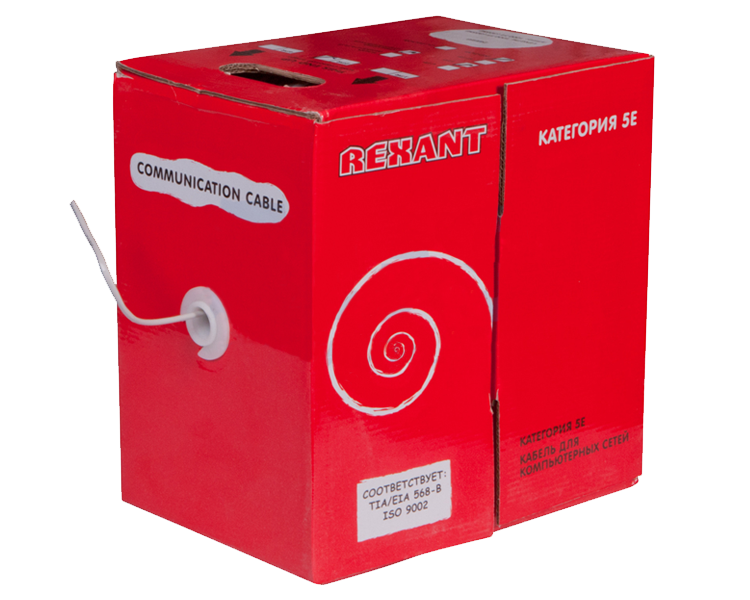 Кабель FTP 2PR 24AWG CAT5e Rexant, многожильный, 305 м
