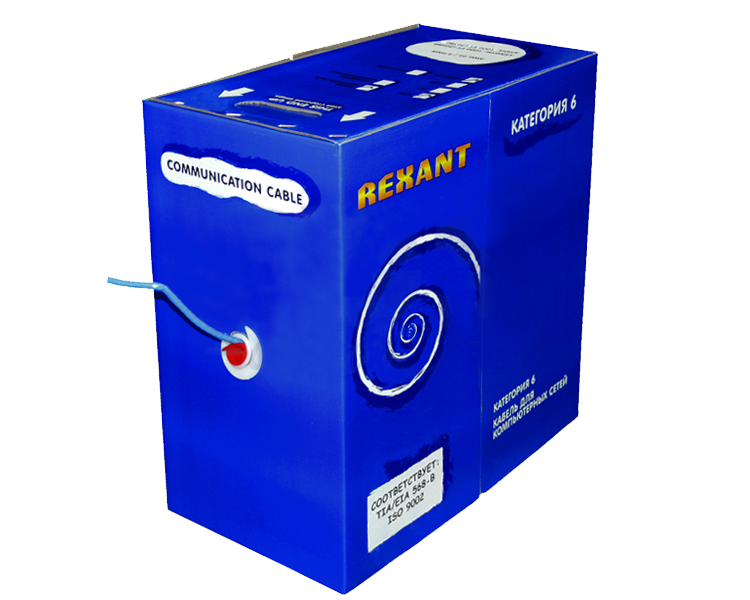 Кабель FTP 4PR 23AWG CAT6 Rexant, 305 м