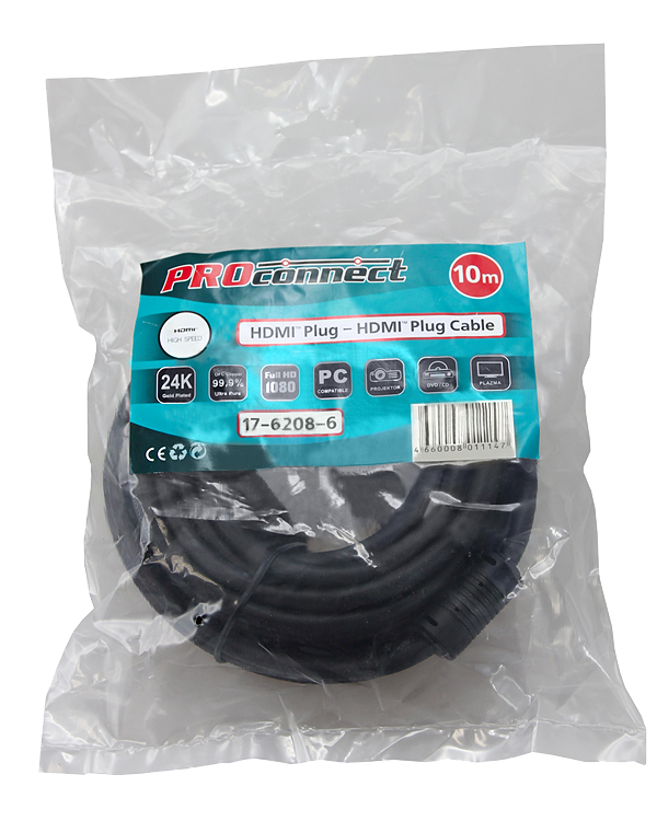 Шнур HDMI - HDMI GOLD Proconnect, с фильтром, 10 м