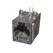 Гнездо телефонное 6P4C Rexant, пластик на плату, в шт. - 