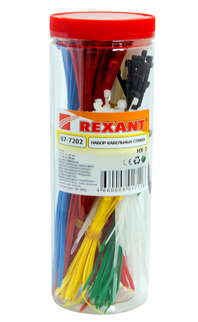 Набор хомутов HX-2 Rexant, цветные, 125 шт/упак