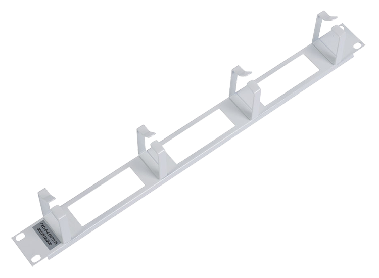Органайзер горизонтальный 1U ЦМО, 4 кольца, серый, с окнами