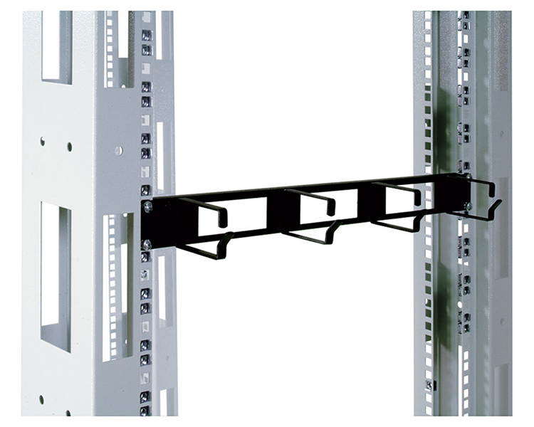 Органайзер горизонтальный 1U ЦМО, 4 кольца, черный, с окнами